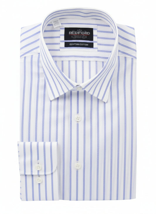 Non-Iron Two-Tone Blue Stripe Shirt