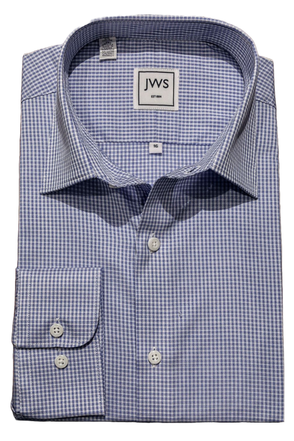 Blue Gingham Egyptian Cotton Non Iron Dress Shirt