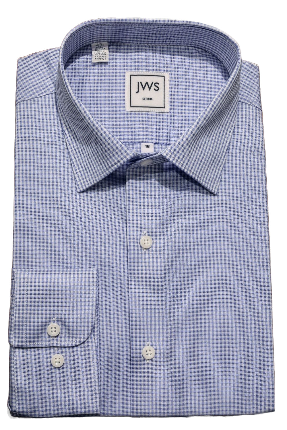 Blue Gingham Egyptian Cotton Non Iron Dress Shirt