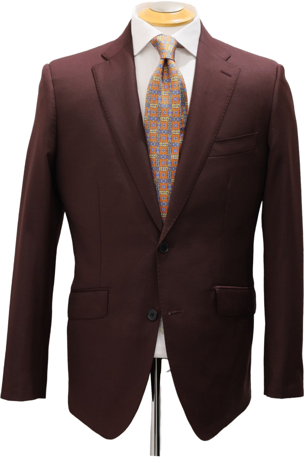 Solid Burgundy Wool Blended Suit