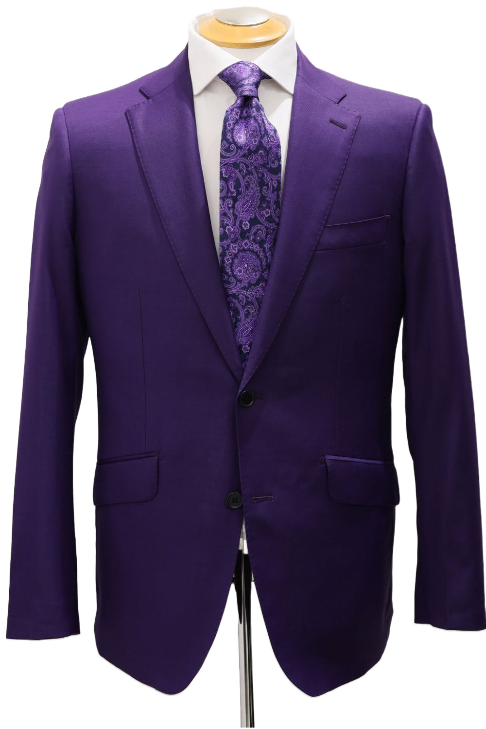 Solid Purple Wool Blended Suit