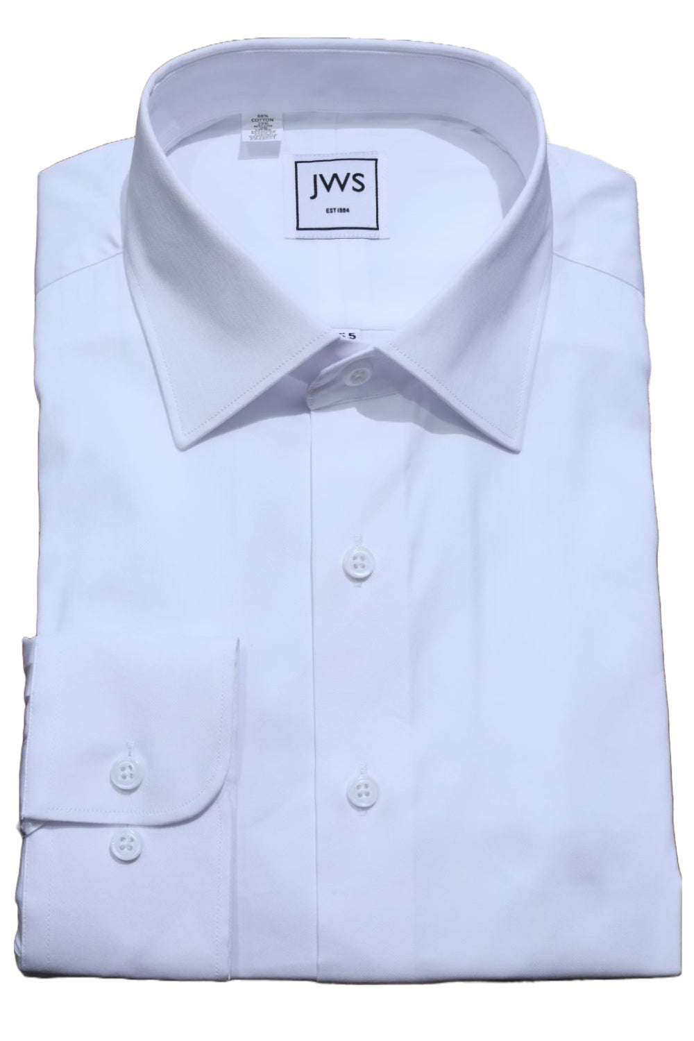 Solid White Stretch Cotton Lycra Shirt