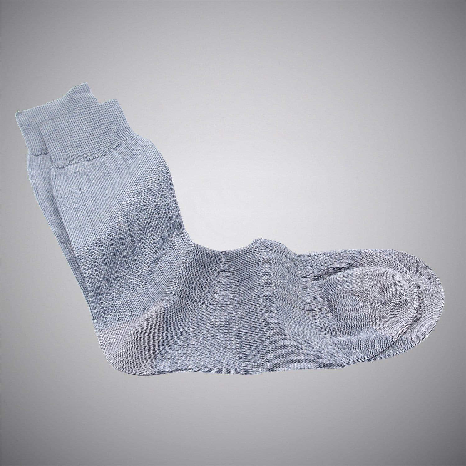 Ash Grey Mid-calf Mercerized Cotton Socks - Just White Shirts
