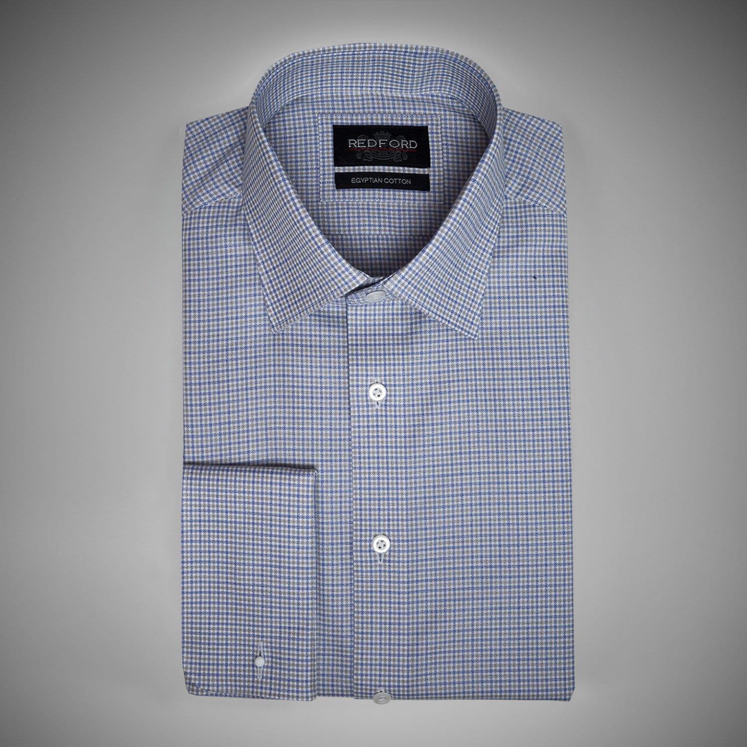 Blue Gingham Small Check - Just White Shirts