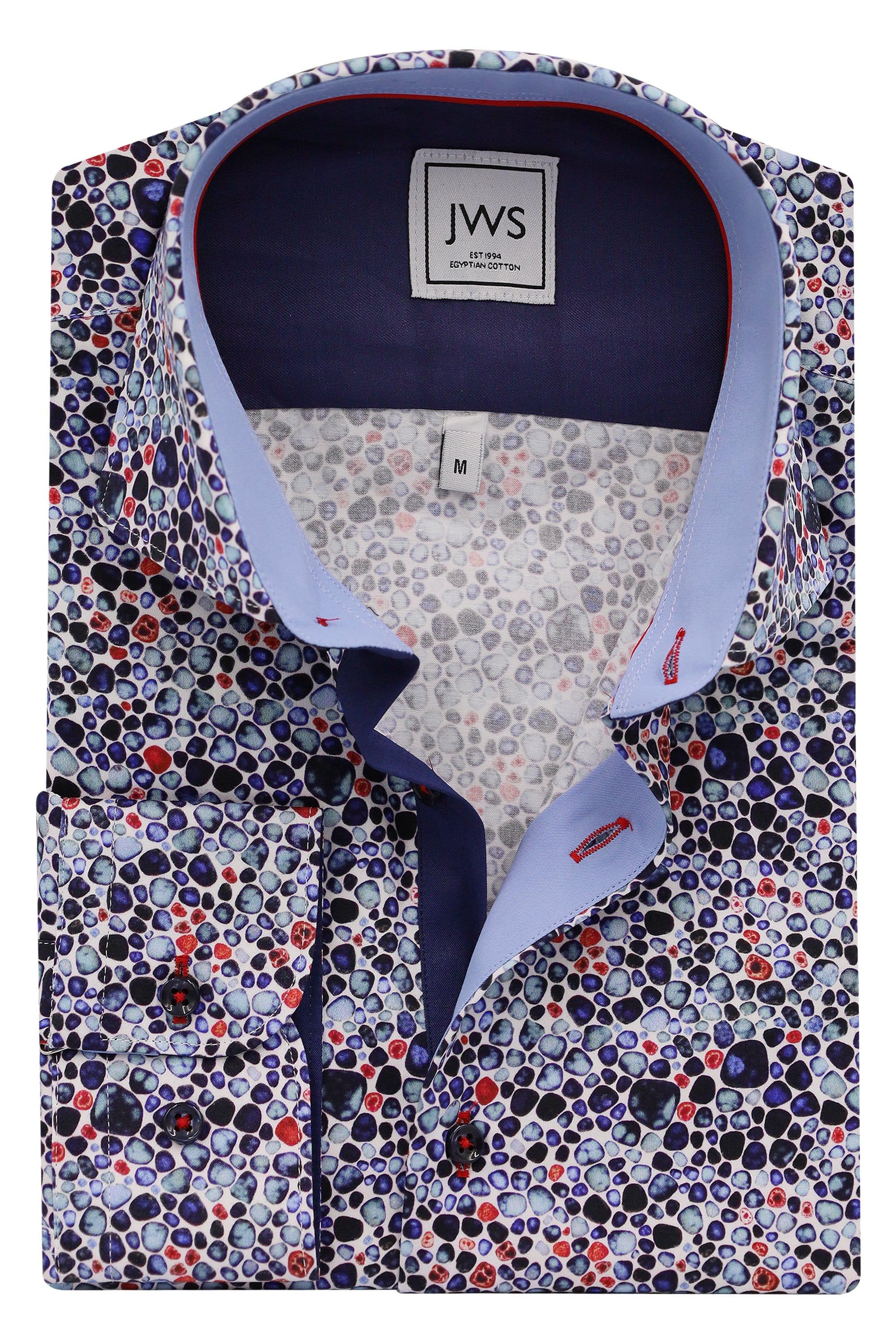 Blue Navy and Red Pebbles - Just White Shirts
