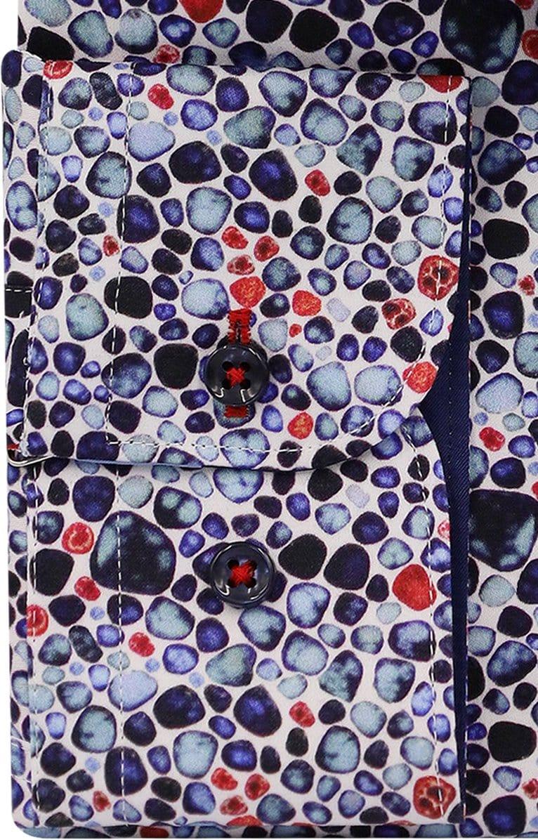 Blue Navy and Red Pebbles - Just White Shirts