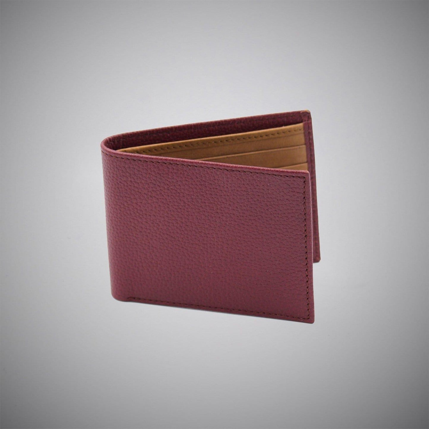 Burgundy Embossed Calf Leather Wallet With Tan Suede Interior - Just White Shirts
