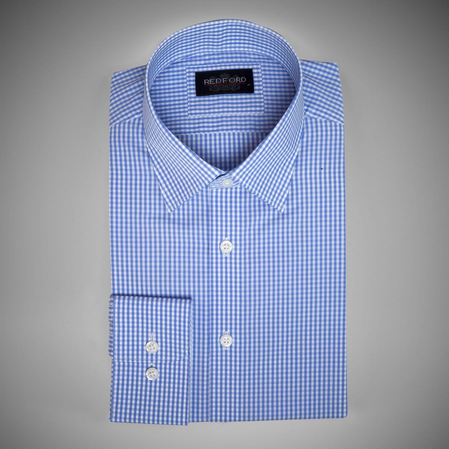 Classic Blue Gingham Check Shirt - Just White Shirts