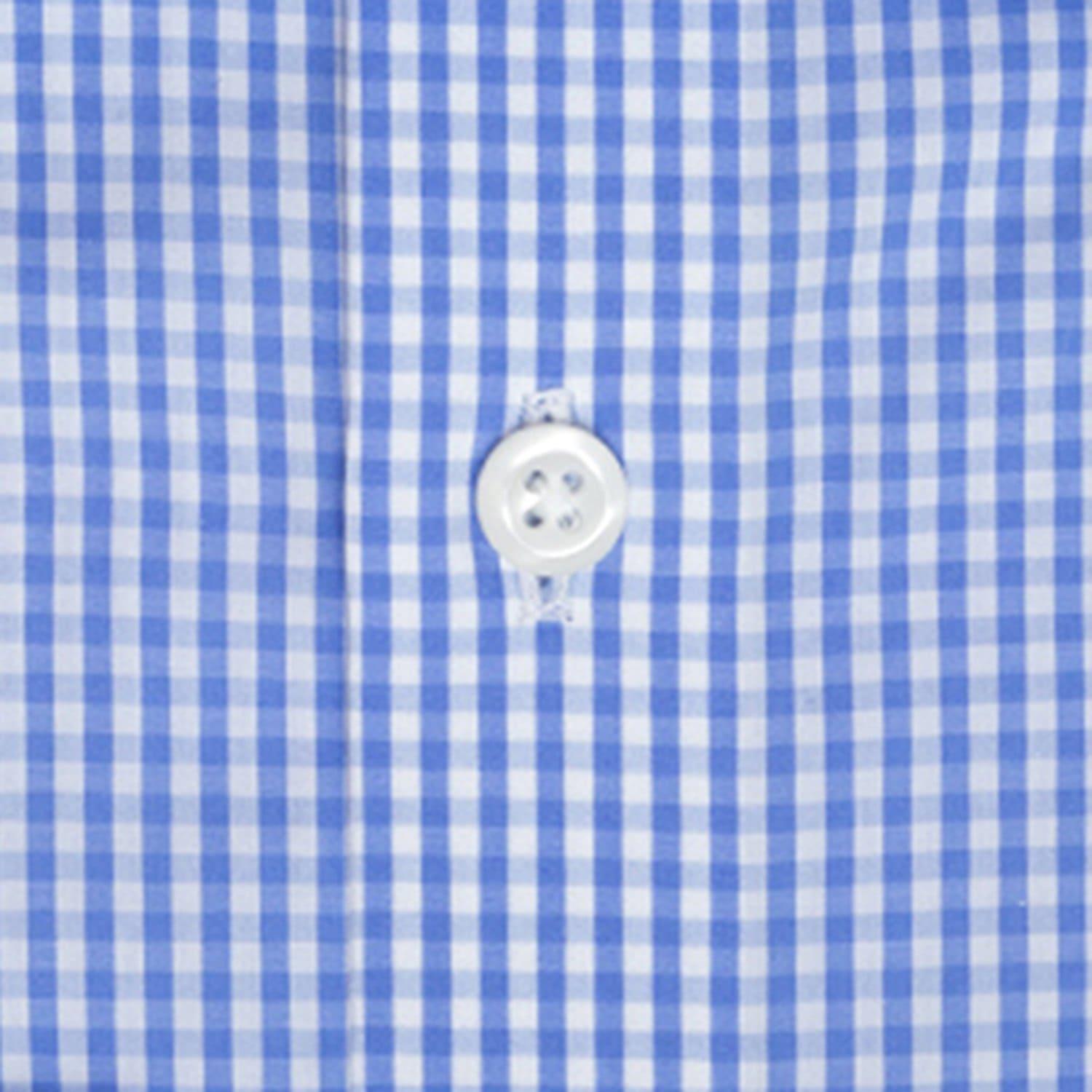 Classic Blue Gingham Check Shirt - Just White Shirts