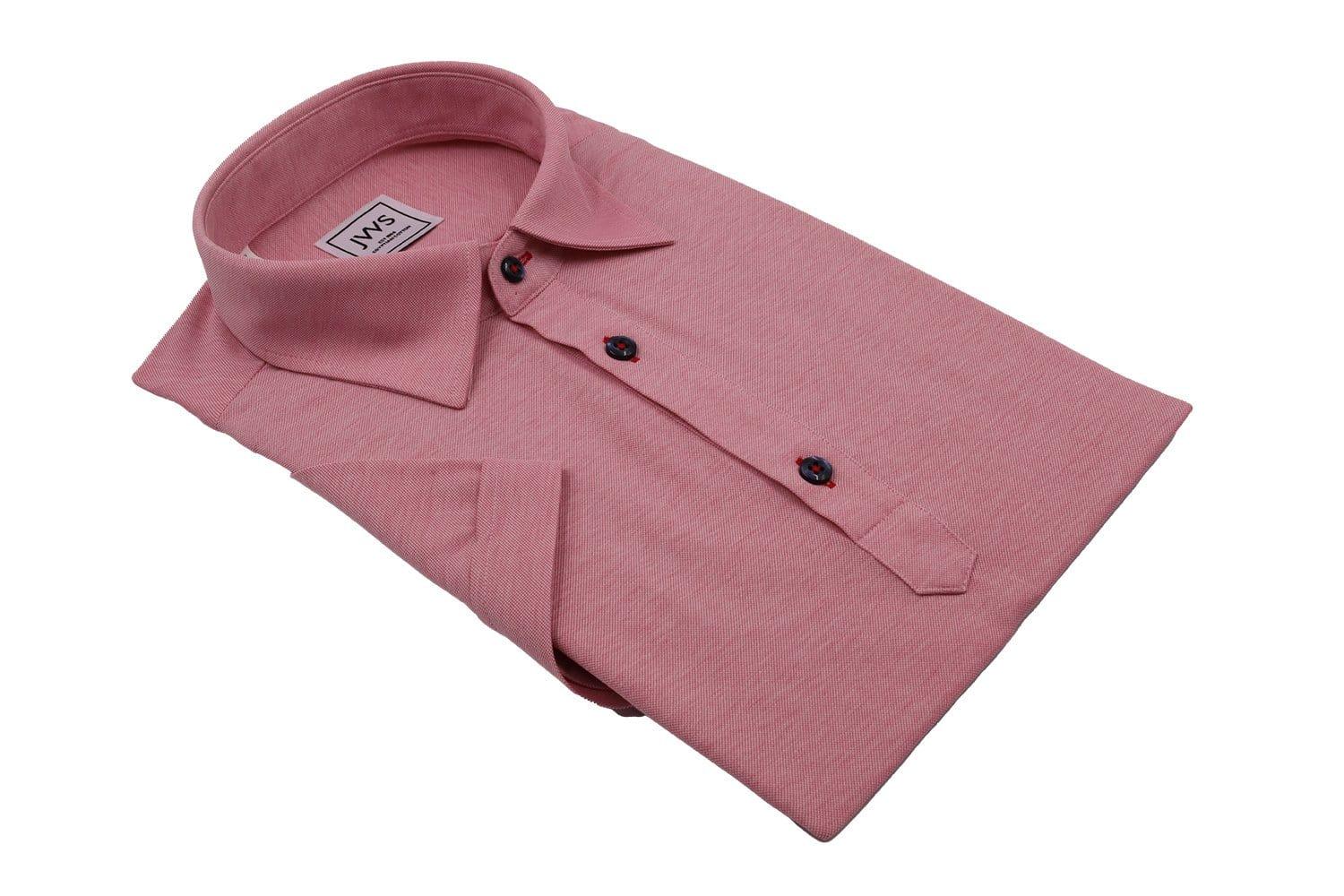 Dark Pink Fine Pique Polo Shirt - Just White Shirts
