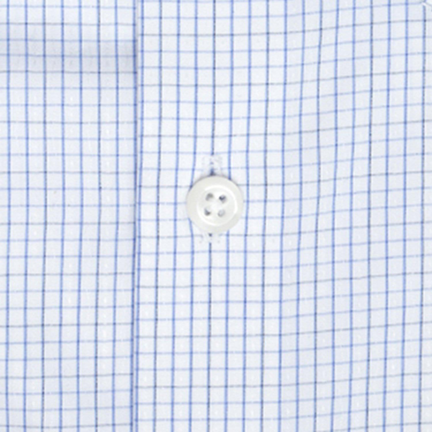 Fine Blue Check - Just White Shirts