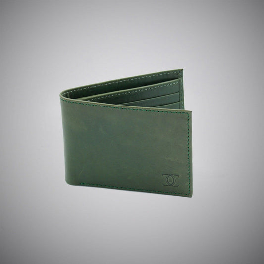 Forest Green Calf Leather Wallet With Matching Leather Interior - Just White Shirts