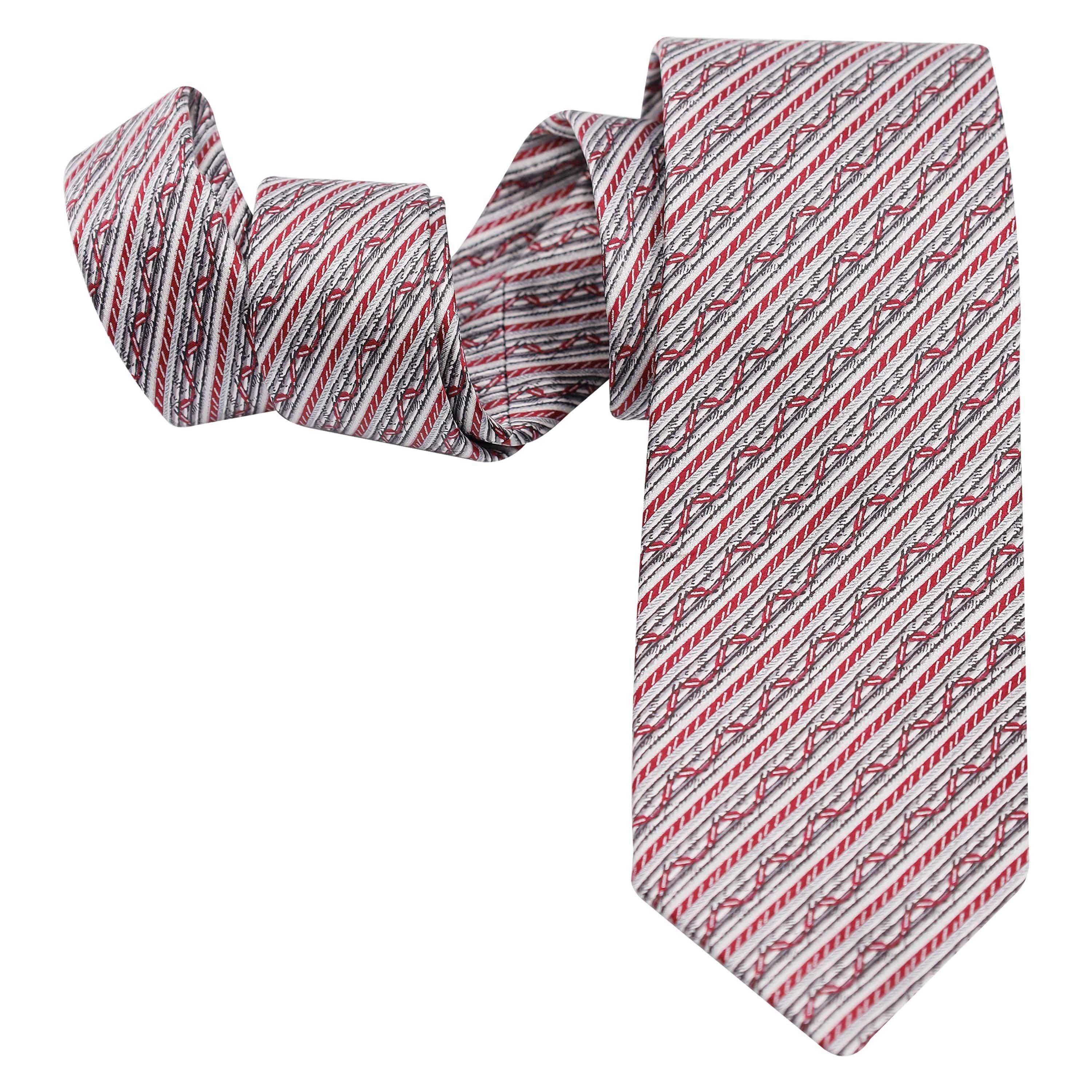 GREY AND PINK STRIPE SILK TIE - Just White Shirts