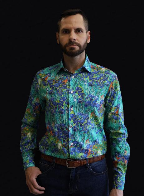 IRISES BY VAN GOGH PRINTED SHIRT - Just White Shirts