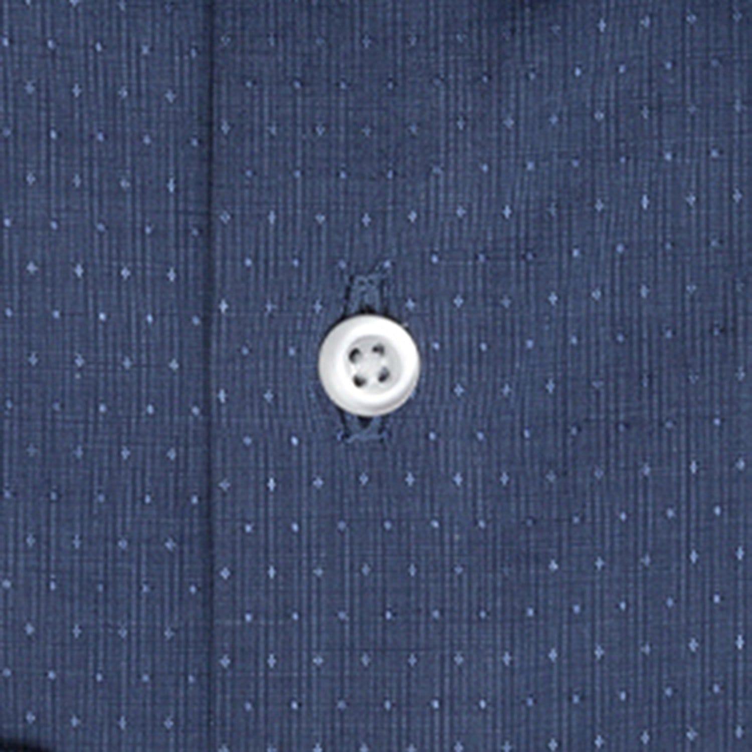 Micro Jacquard Navy Shirt - Just White Shirts