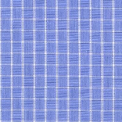 Mid Blue End on End Ground Check with White Stripes Classic Custom Shirt 100C 60*60 Sas733a - Just White Shirts
