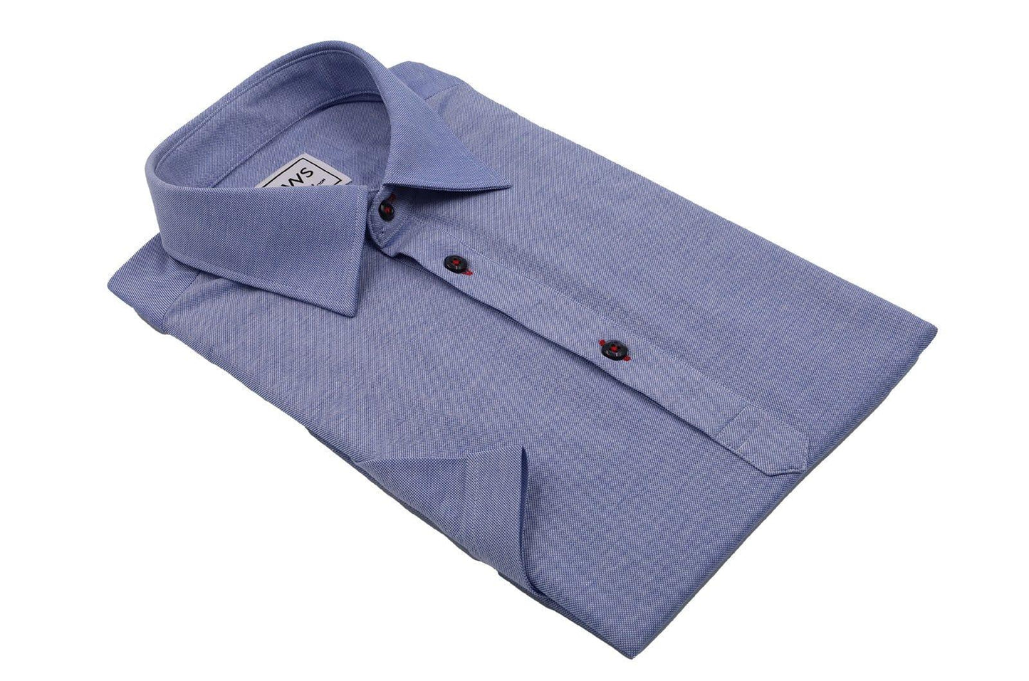 Navy Blue Fine Pique Polo Shirt - Just White Shirts