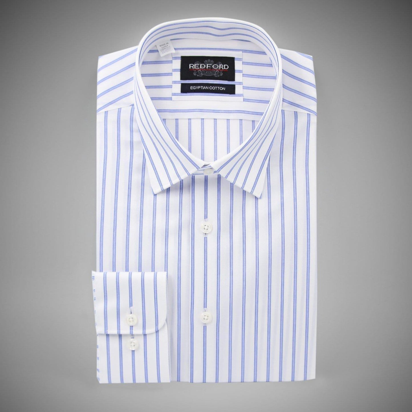 Non-Iron Two-Tone Blue Stripe Shirt - Just White Shirts