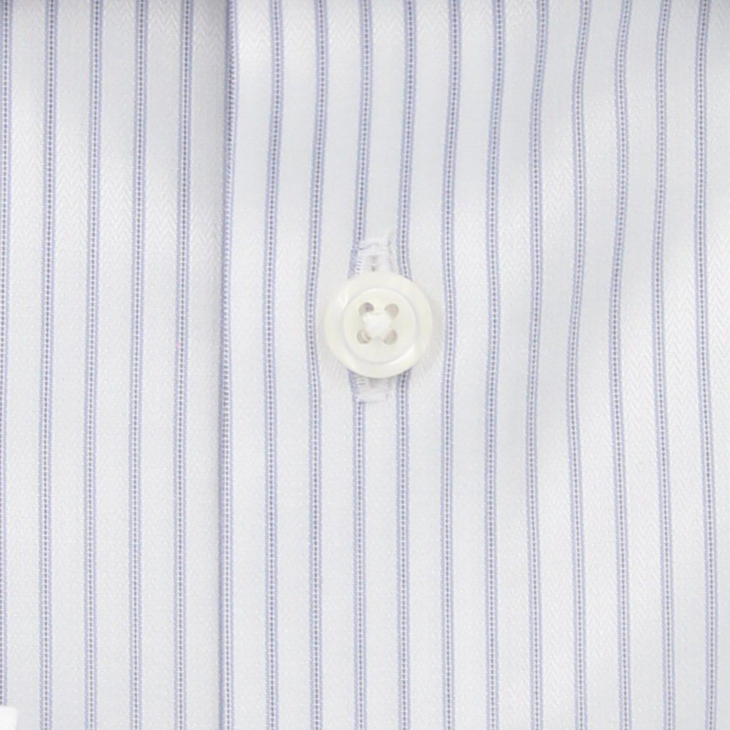 Non-Iron White with Grey Stripe Shirt - Just White Shirts