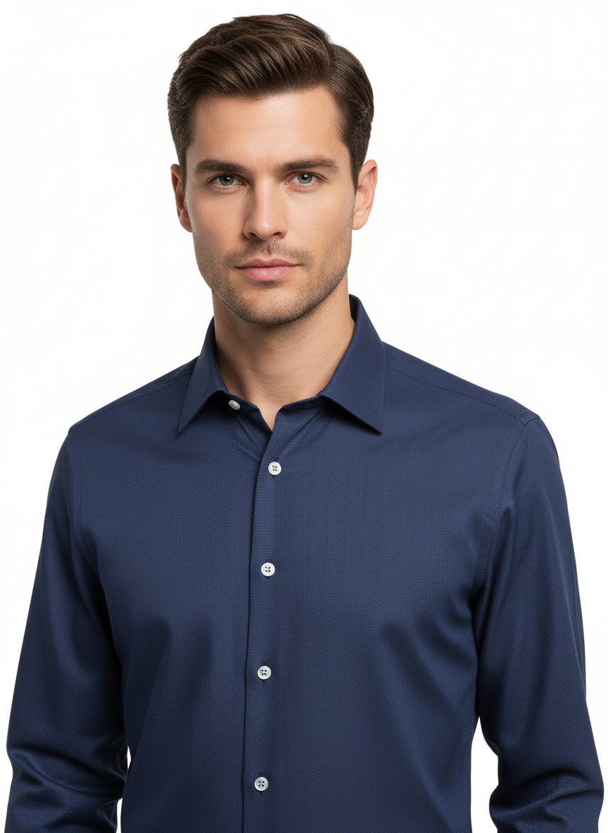 Oxford Navy Shirt - Just White Shirts