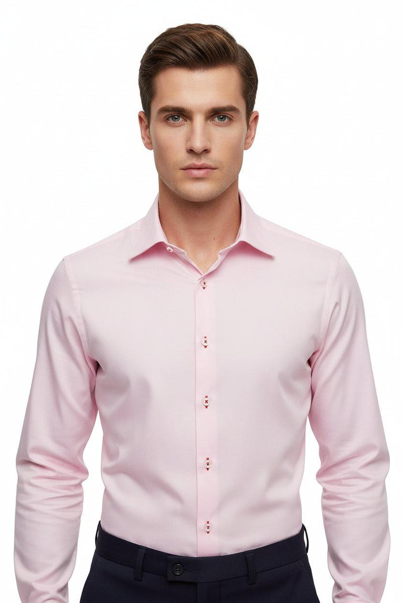 Pink Shirt Men's Egyptian Cotton Dress Shirts JWS Just White Shirts