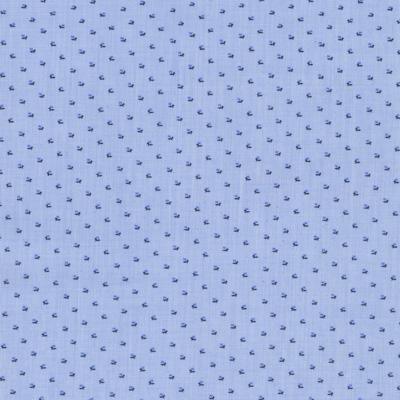 Printed Blue End on End Fabric with a Blue Floral Pattern Classic Custom Shirt - Just White Shirts