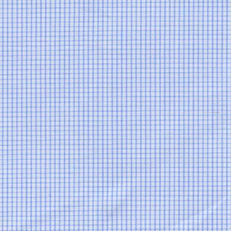 Sky Blue Hairline Check on White Classic Custom Shirt 100c 50*50 Sii0024 - Just White Shirts