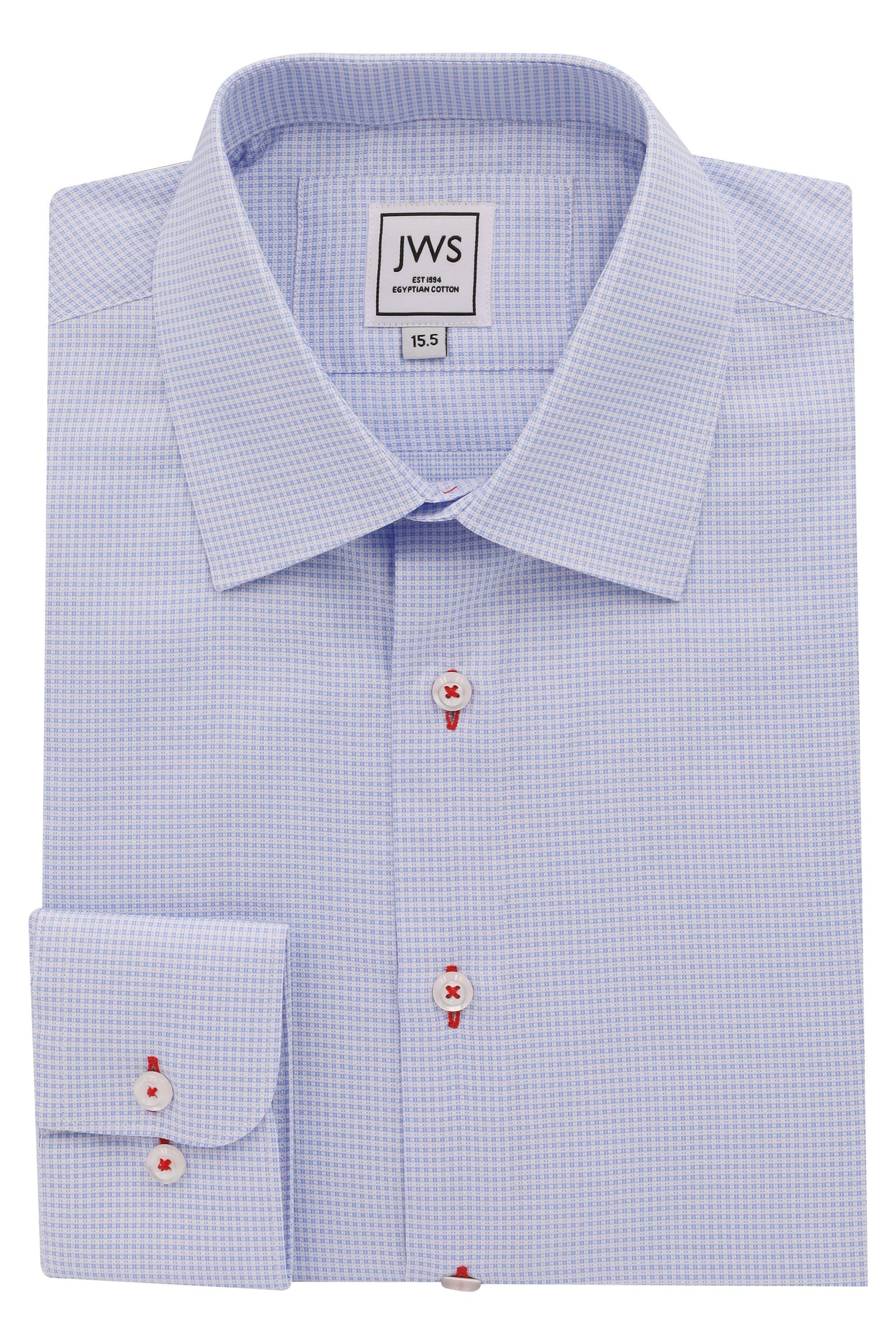 Sky Blue  Micro Dobby weave Non Iron Egyptian Cotton Dress Shirt - Just White Shirts