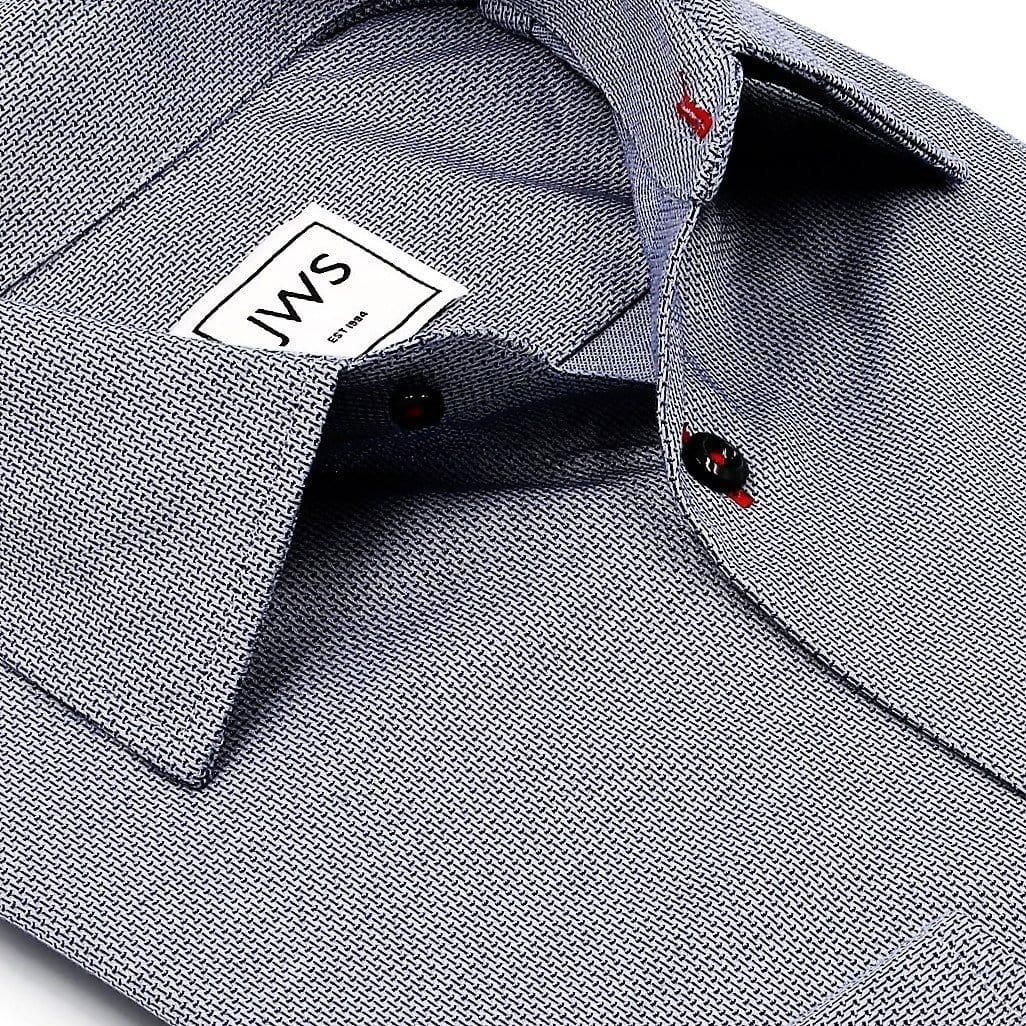 The Athleshirt - Cotton Knit Mid Blue with Micro T Design - Just White Shirts