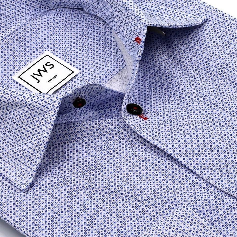 The Athleshirt - Cotton Knit Navy Cross on White - Just White Shirts