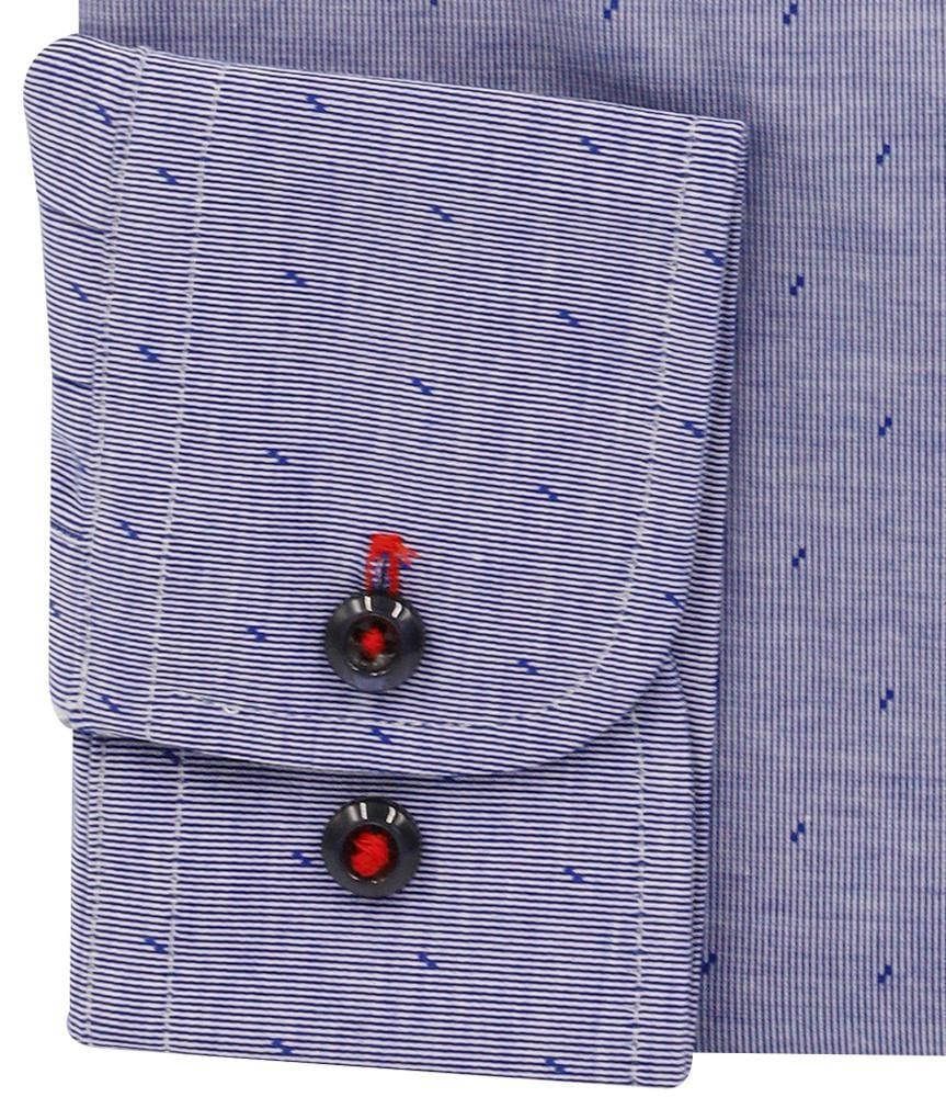 The Athleshirt - Cotton Knit Navy Sttripe with Dots - Just White Shirts