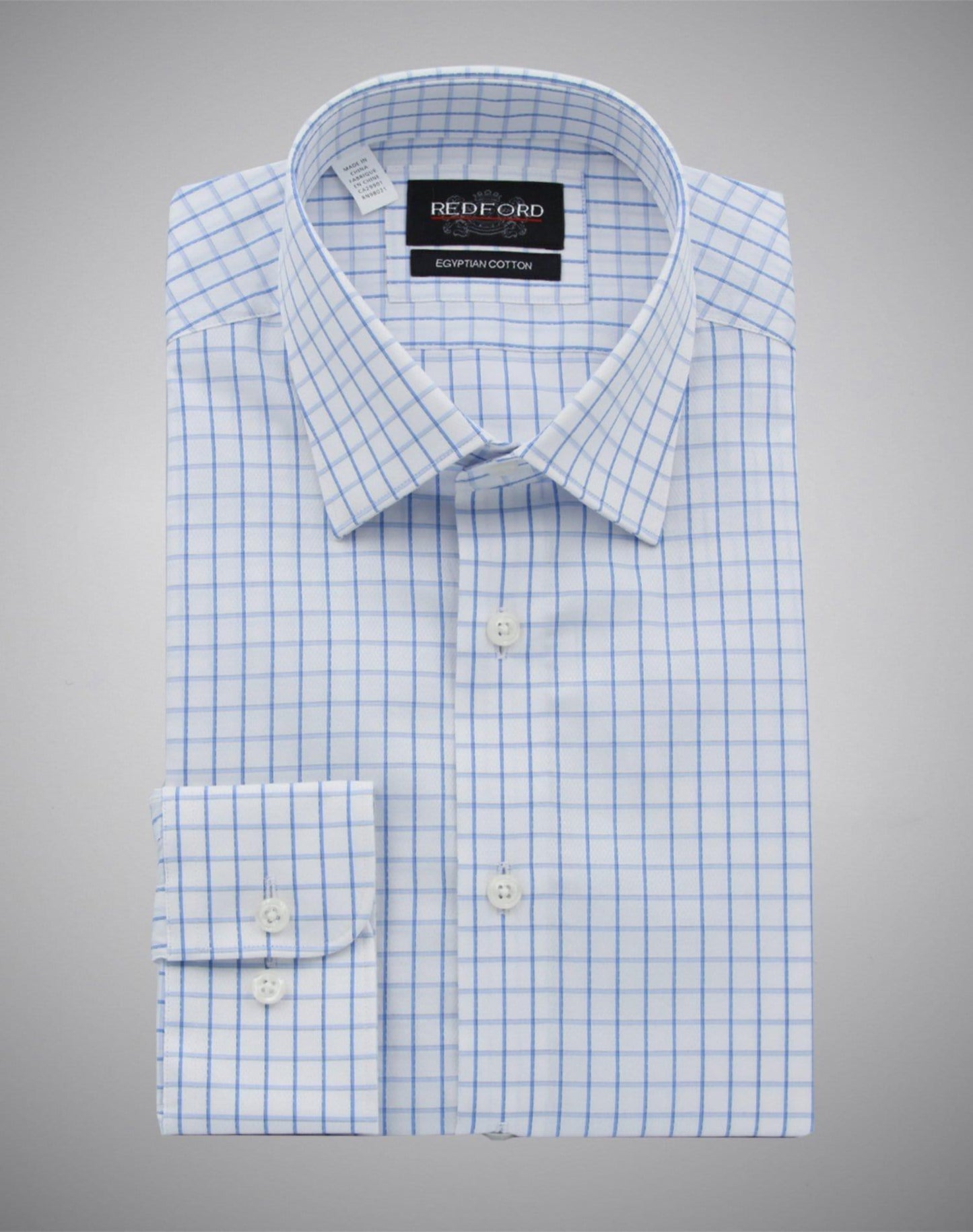 White with Blue Check - Just White Shirts