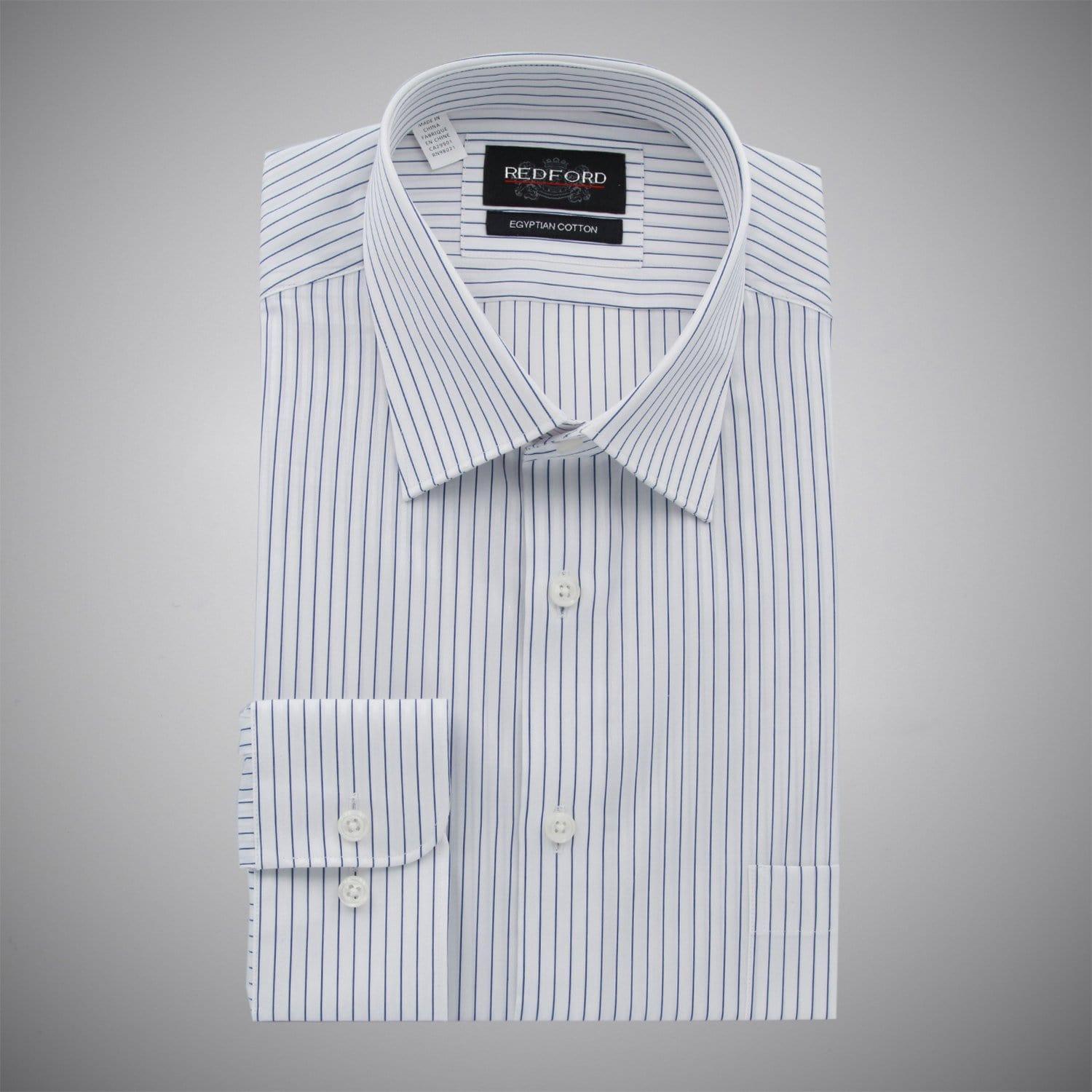 White with Blue Stripe Shirt - Just White Shirts