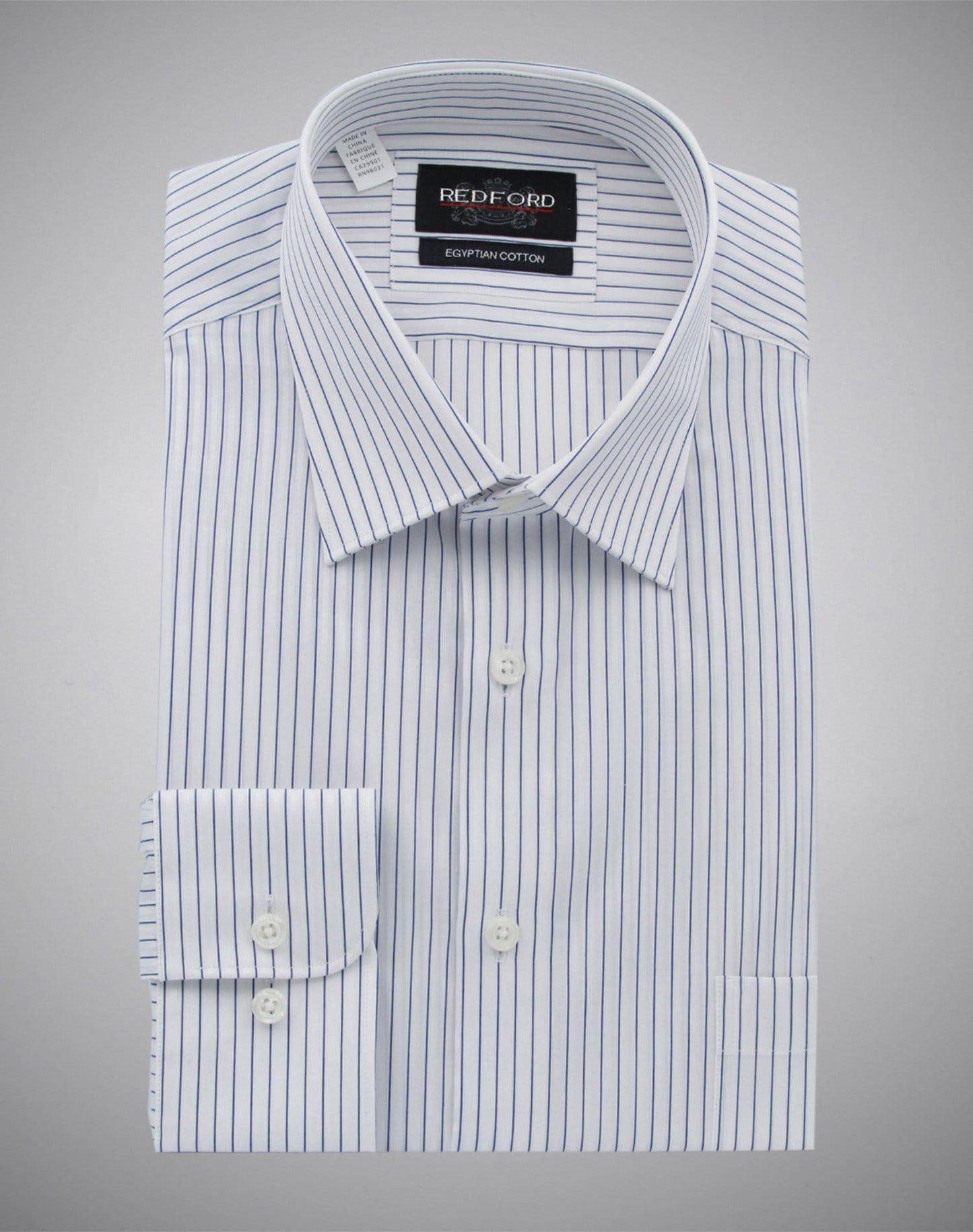 White with Blue Stripe Shirt - Just White Shirts