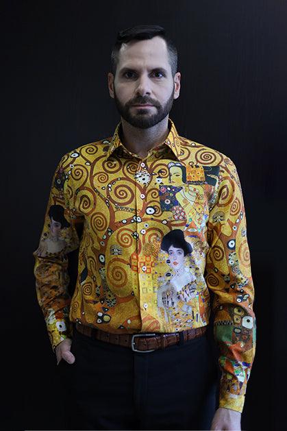 WOMAN IN GOLD BY KLIMT PRINTED SHIRT - Just White Shirts