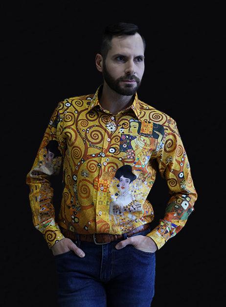 WOMAN IN GOLD BY KLIMT PRINTED SHIRT - Just White Shirts