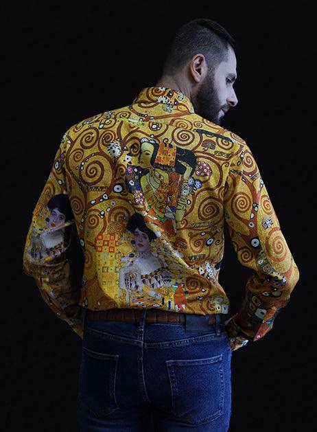 WOMAN IN GOLD BY KLIMT PRINTED SHIRT - Just White Shirts